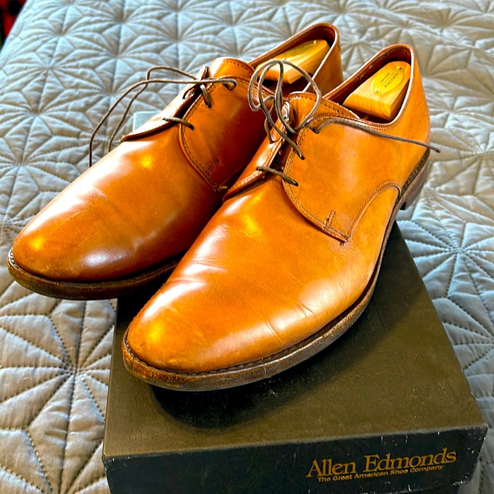 ALLEN EDMONDS Kenilworth Walnut Sz 12 B Mens Shoes Oxford Dress Business Casual - Picture 1 of 11